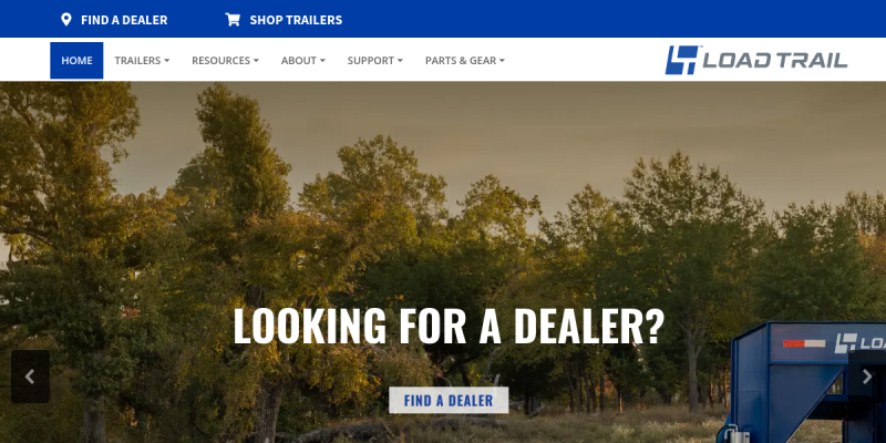 Explore Top Trailer Dealers in Texas with Load Trail Offers Unbeatable Quality and Selection website screenshot