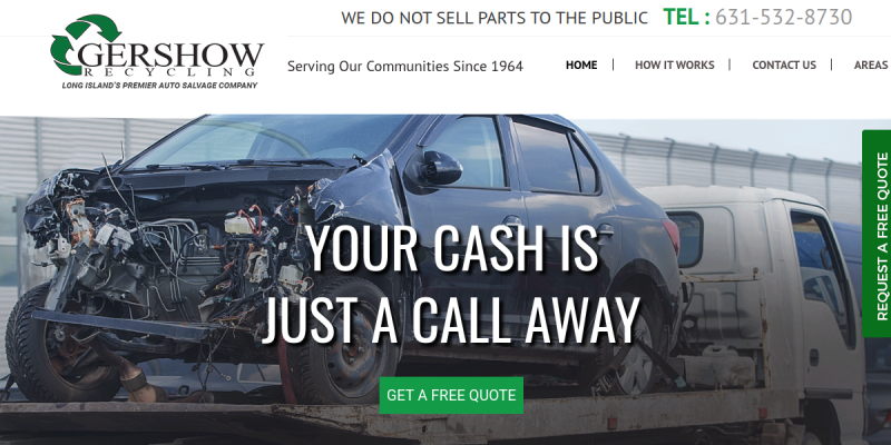 Gershow Recycling is a Trusted Auto Salvage Company in Suffolk County website screenshot