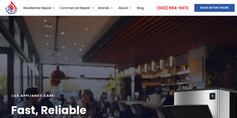Ice Machine Repair Phoenix website screenshot