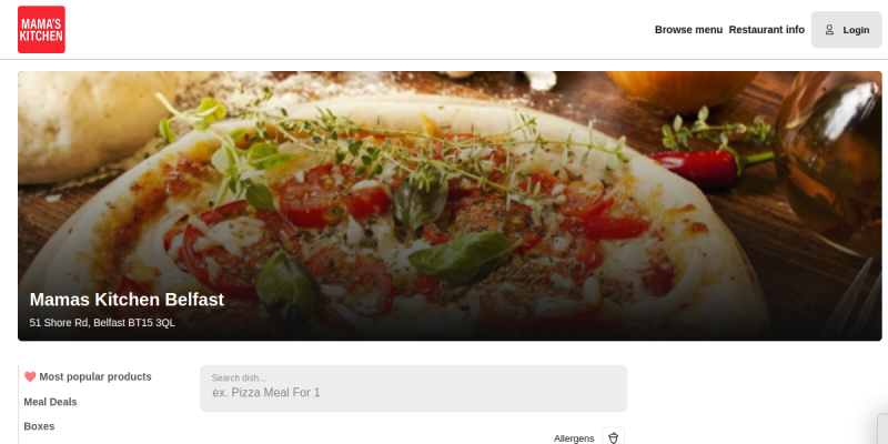 Website thumbnail for Mama's Kitchen