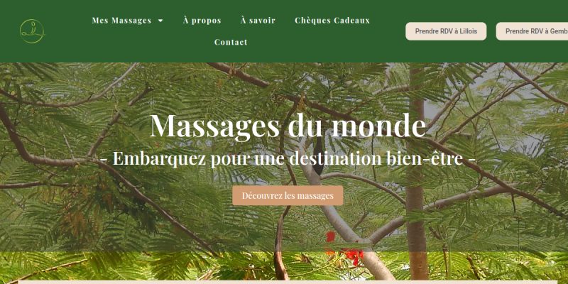 Couverture du projet Massages du Monde — Centre de massages bien-être variés