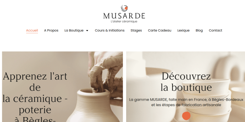 Couverture du projet Musarde Céramique — E-commerce de céramiques artisanales à Bordeaux