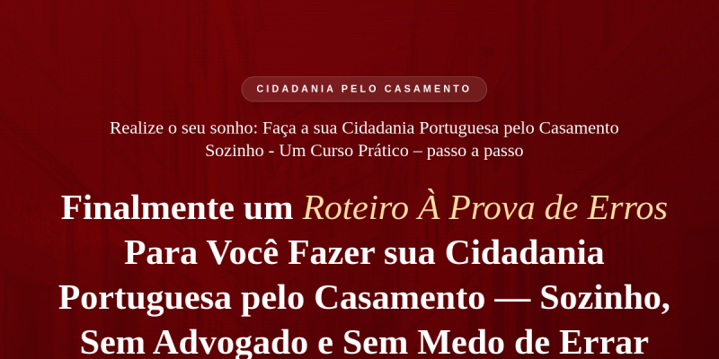 Pré-visualização do site Cidadania Portuguesa pelo Casamento