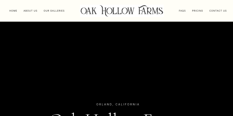 Screenshot of the Oak Hollow Farms website