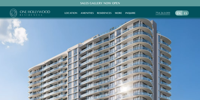 Check Out One Hollywood Residences for New Condos for Sale in Hollywood FL website screenshot