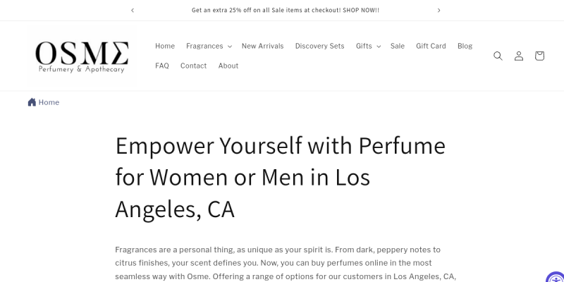 Get Perfume For Women in Los Angeles CA website screenshot