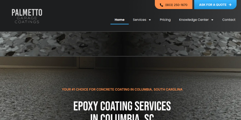 Palmetto Garage Solutions website