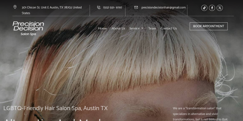 Beauty Salon Austin TX website screenshot