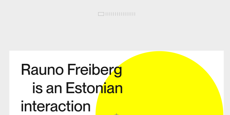 Screenshot of the Rauno Freiberg landing page