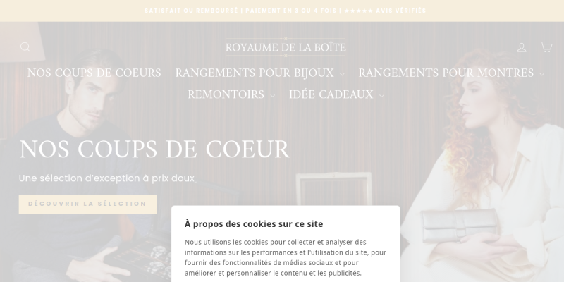 Couverture du projet Royaume de la Boîte — E-commerce spécialisé dans les boîtes à montres