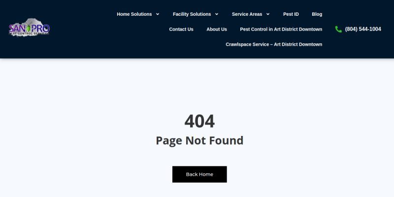 Commercial Pest Control Richmond VA website screenshot