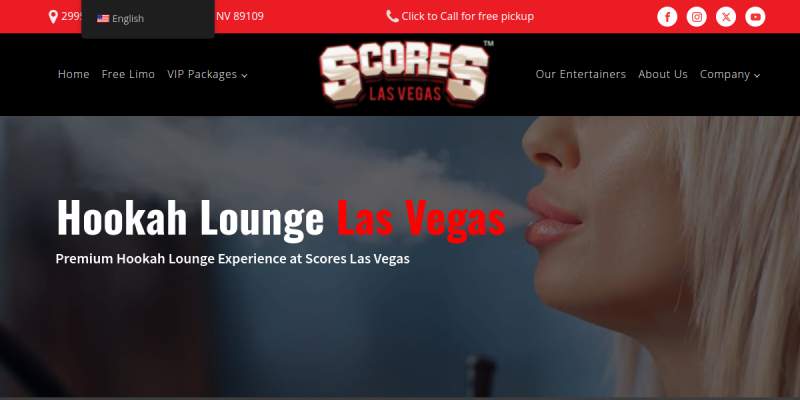 Relax in style at a premium Hookah Lounge Las Vegas website screenshot