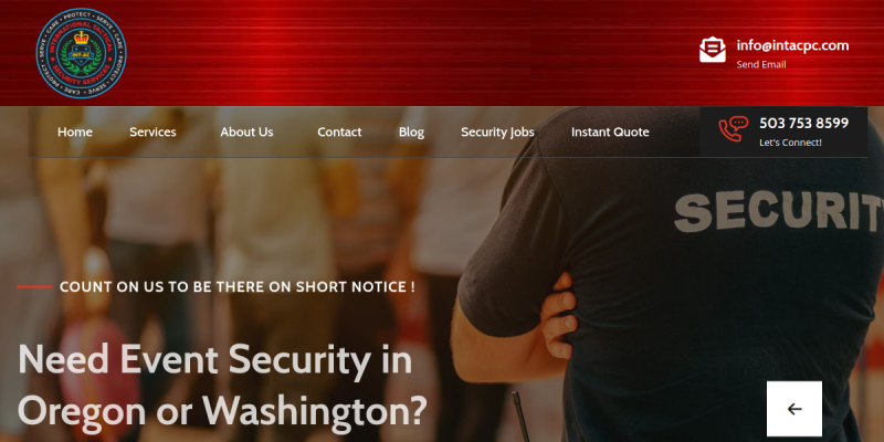 Security Company Portland OR website screenshot