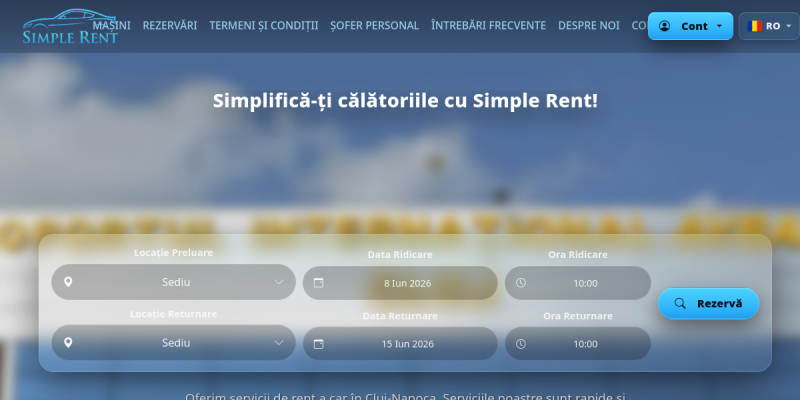 Simple Rent - Autovermietungsplattform in Cluj | XNK Solutions