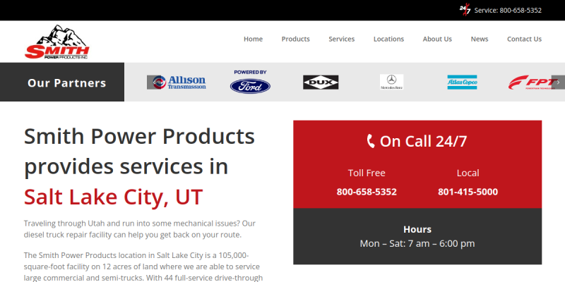 Semi Trucks Parts Salt Lake City UT website screenshot
