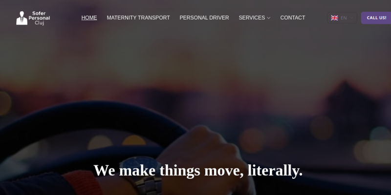 Persönlicher Fahrer Cluj - Präsentationswebsite für Transportdienste | XNK Solutions