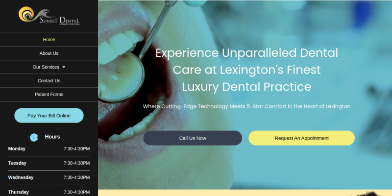 Sunset Dental website