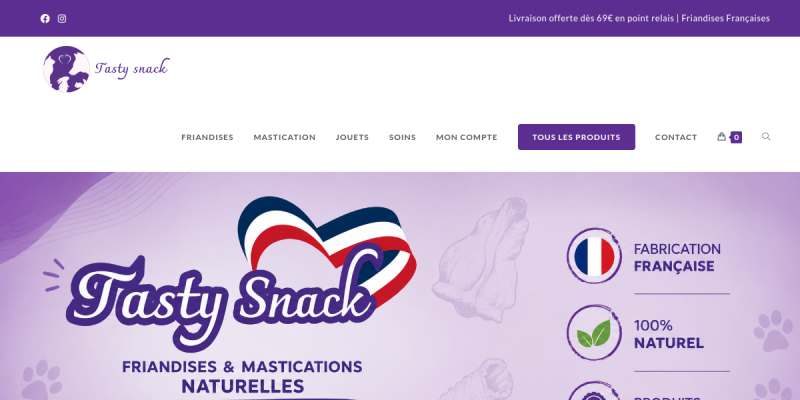 Couverture du projet Tasty Snack — E-commerce spécialisé dans l'alimentation pour chiens et chats