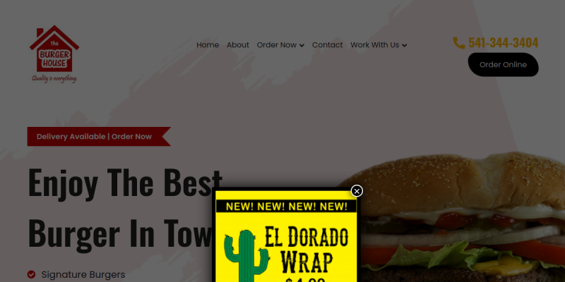 Buy Best Burgers in Eugene OR Area website screenshot