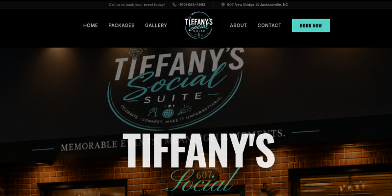 Screenshot of the Tiffany Social Suite website
