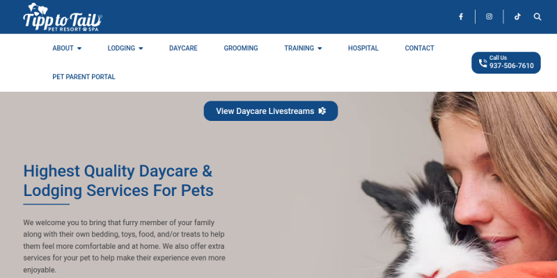 Pet Daycare Vandalia OH website screenshot