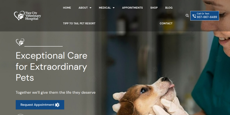 Veterinary Services Vandalia OH website screenshot
