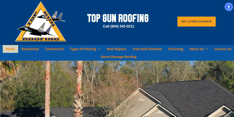 Roofing Company Jacksonville FL website screenshot