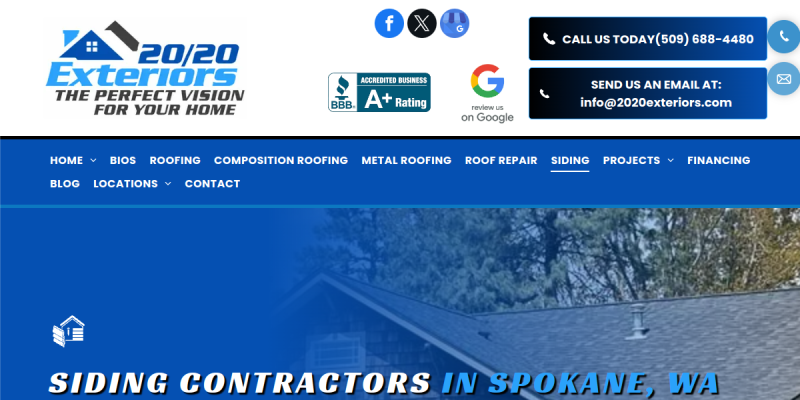 Siding Companies Spokane Valley WA website screenshot