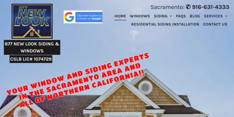 Local Siding Contractor Sacramento CA website screenshot