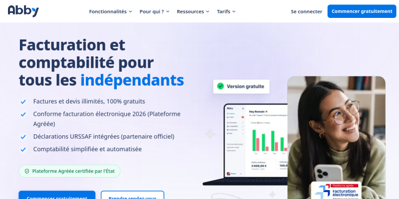 Capture d'écran du site Abby