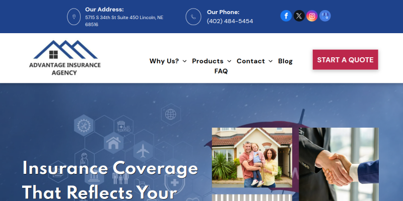 Home Insurance Lincoln Ne website screenshot