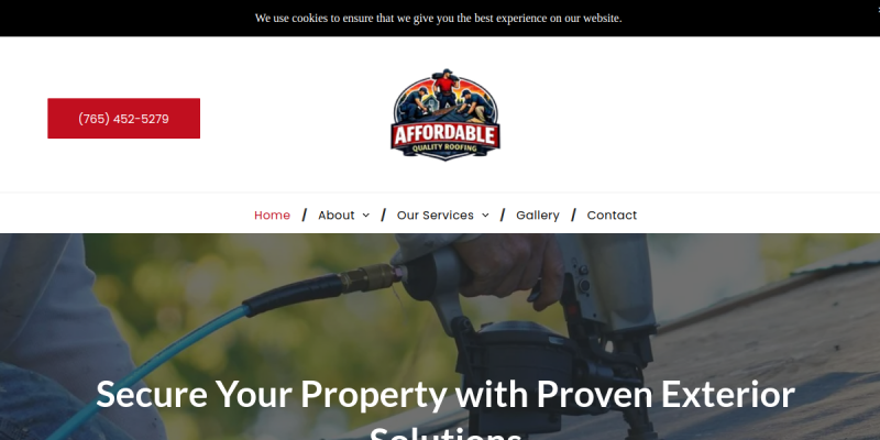 Roof Contractor Logansport IN website screenshot