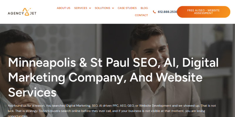 Regional SEO Services Minneapolis website screenshot