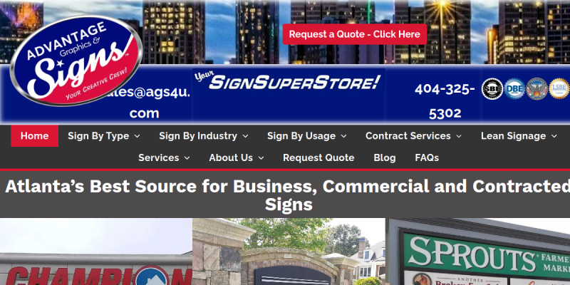 Commercial Office Signs Atlanta GA website screenshot