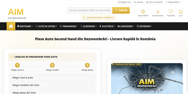 AIM Dezmembrari - E-Commerce-Plattform für gebrauchte Autoteile | XNK Solutions