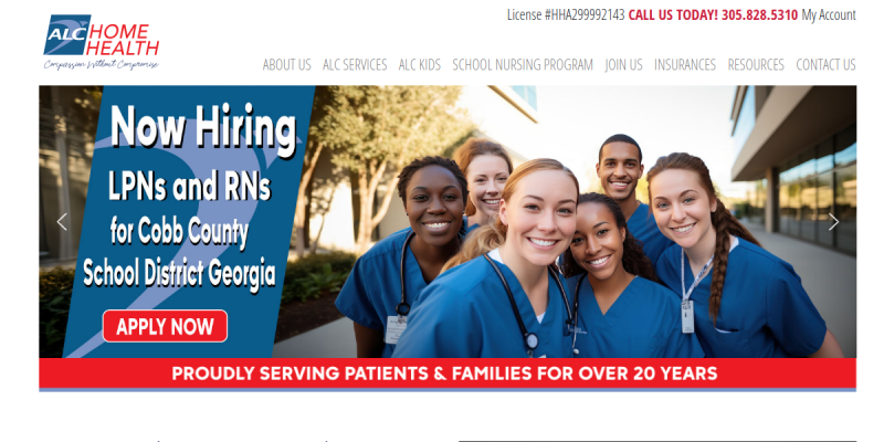 In Home Nurse Miami FL website screenshot