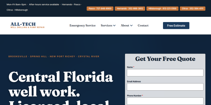 Residential Sprinkler System Contractor Spring Hill FL website screenshot