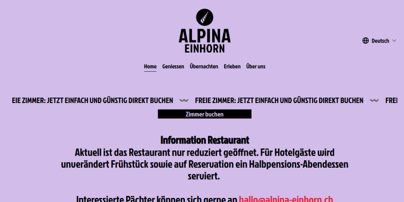 Restaurant Alpina Einhorn in Wolfenschiessen