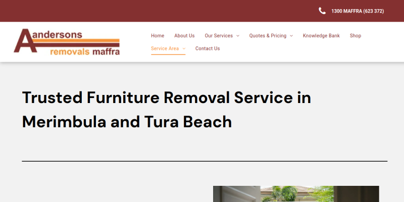 Furniture Removal Service Merimbula Tura Beach NSW website screenshot