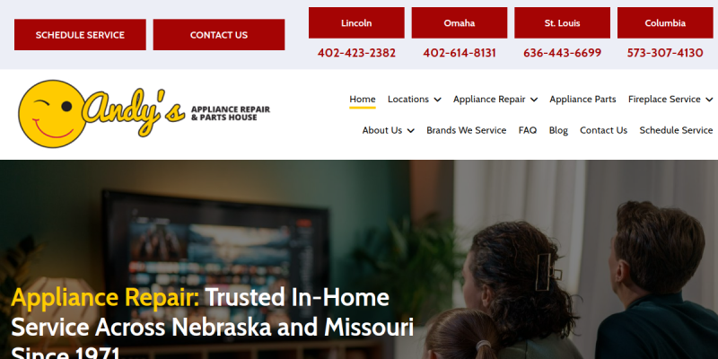 Appliance Repair Services St Peters MO website screenshot