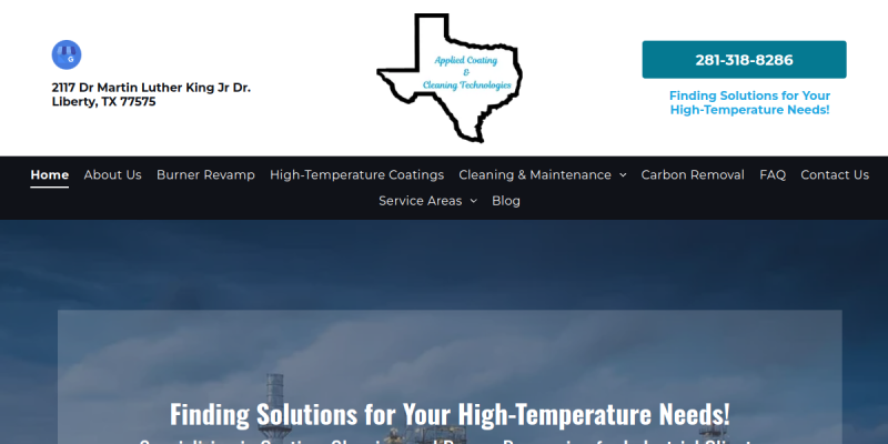 Industrial Equipment Restoration Corpus Christi TX website screenshot