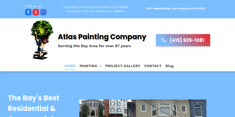 Interior Painting Services San Francisco CA website screenshot
