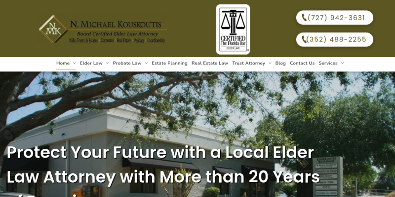 Elder Law Lawyers Tarpon Springs FL website screenshot