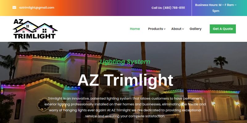 AZ Trimlight Is Your Source For Enduring Permanent Led Lights Solutions In Chandler AZ website screenshot