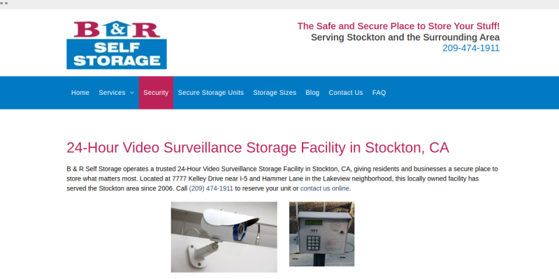 Video Surveillance Storage Unit Facility Stockton Ca website screenshot