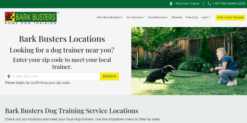 Dog Training Brevard County FL website screenshot