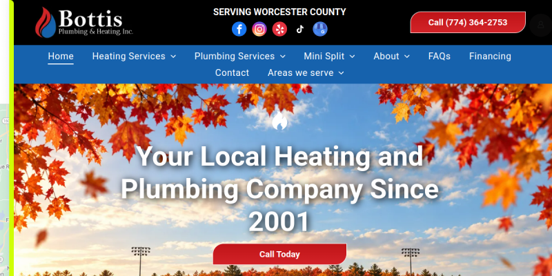 Local Plumber Worcester MA website screenshot