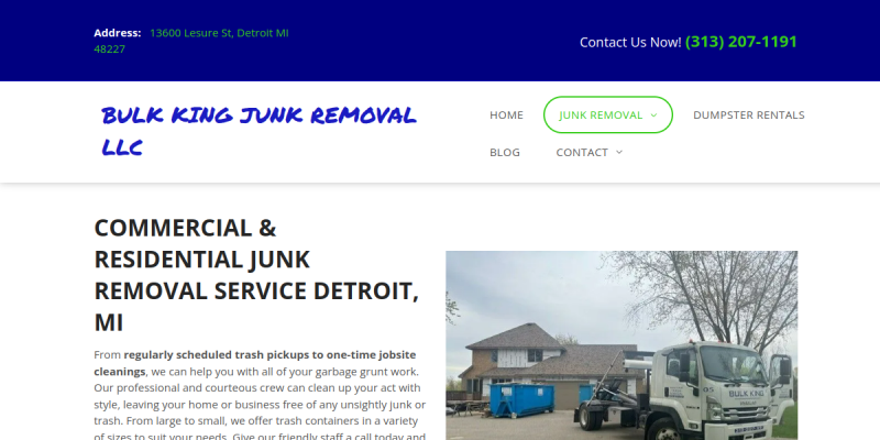 Junk Removal Detroit MI website screenshot