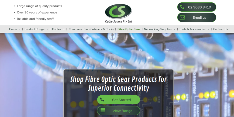 Shop Fiber Optic Gear Products website screenshot