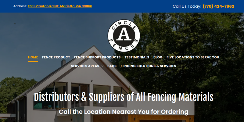 Metal Fencing Materials Gainesville GA website screenshot